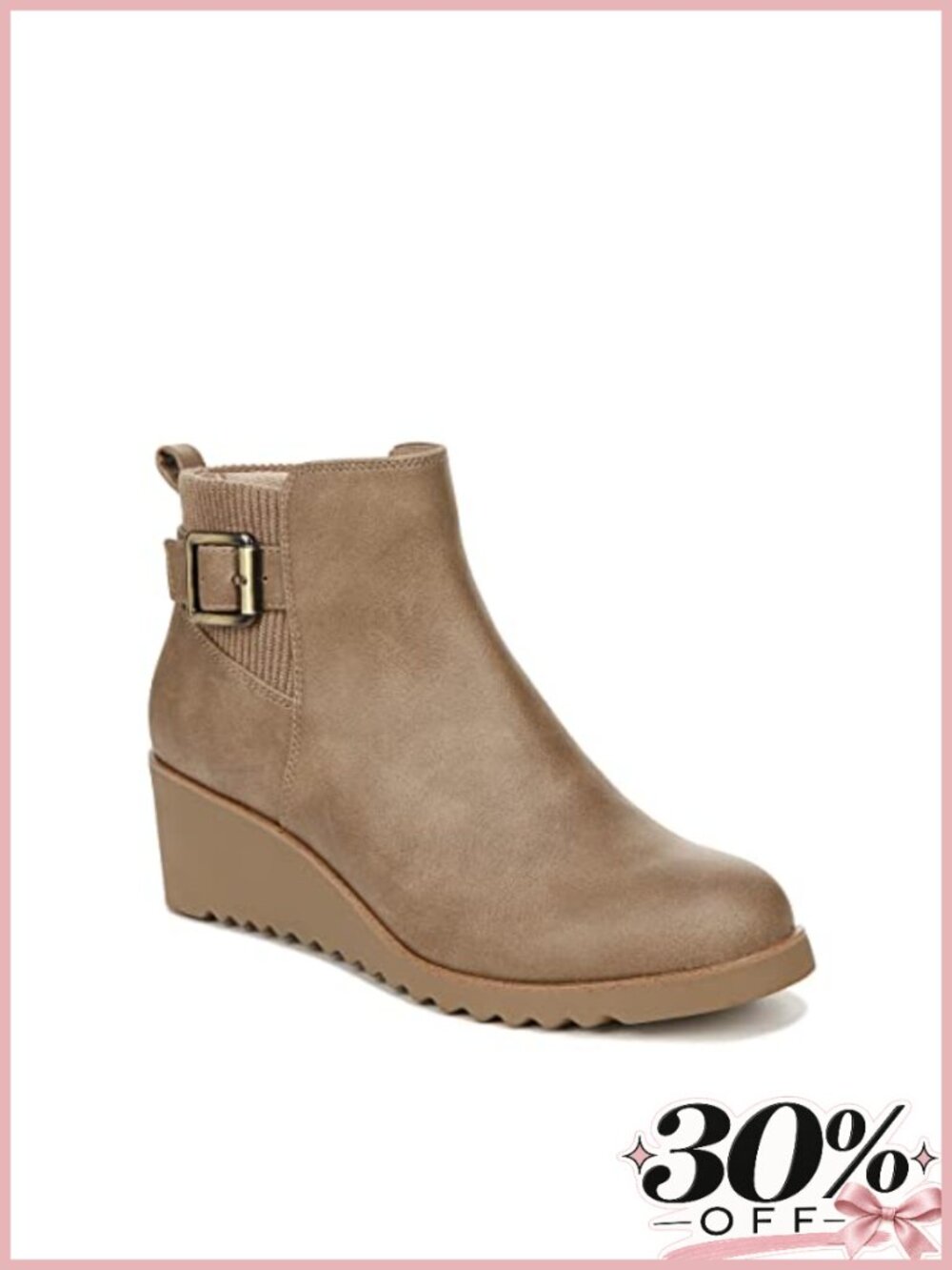 Faux Leather Chelsea Wedge Ankle Booties Round Toe Side Zip Casual